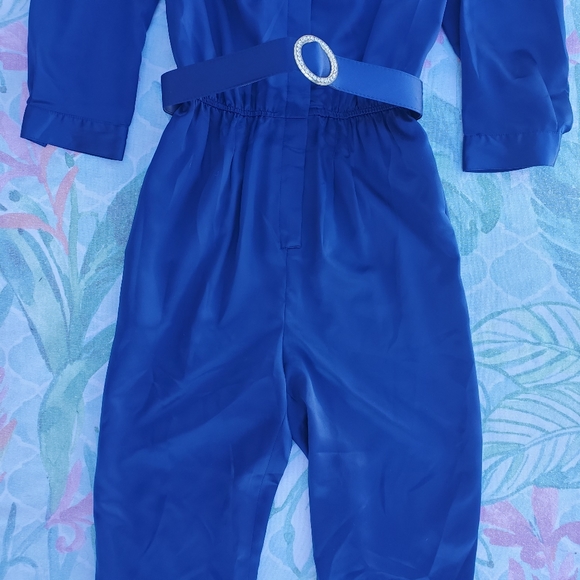 Vintage 80's Blue Business Jumpsuit One Piece (Petite Short Fit) - Picture 4 of 15